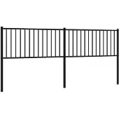 vidaXL Tête de lit de rechange en métal noir 200 cm