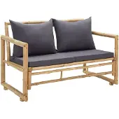 vidaXL Banc de jardin avec coussin 115 cm bambou