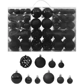 vidaXL Ensemble de boules de Noël 100 pcs Noir