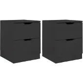 vidaXL Tables de chevet 2 pcs noir 40x40x50 cm bois d’ingénierie