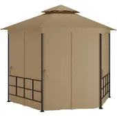 vidaXL Pavillon avec parois latérales 3,1x2,7 m Taupe