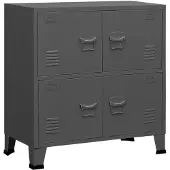 vidaXL Coffre de rangement industriel Anthracite 75x40x80 cm Acier