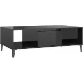 vidaXL Table basse noire brillante 103,5x60x35 cm Bois composite