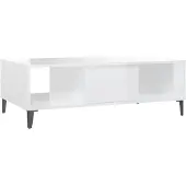 vidaXL Table basse blanc brillant 103,5x60x35 cm Bois composite