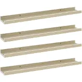vidaXL Étagères murales 4 pcs blanc et chêne sonoma 60x9x3 cm