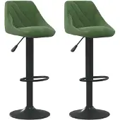 vidaXL Tabouret de bar 2 pcs. Vert foncé velours