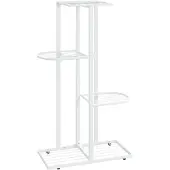 vidaXL Support pour plantes 4 niveaux 43x22x76 cm Blanc Métal
