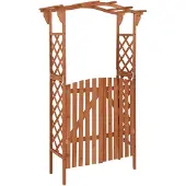 vidaXL Pergola avec portail 116x40x204 cm Bois de sapin massif