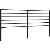 vidaXL Tête de lit de rechange en métal noir 200 cm