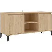 vidaXL Armoire TV avec pieds métalliques chêne Sonoma 103,5x35x50 cm