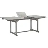 vidaXL Table de jardin (150-200)x100x75 cm en bois massif d'acacia