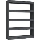 vidaXL Bibliothèque/Séparateur de pièce Gris 100x30x135,5cm Pin massif