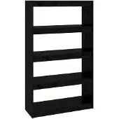 vidaXL Bibliothèque/Séparateur de pièce Noir 80x30x135,5 cm Pin massif