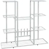 vidaXL Jardinière 94,5x25x89 cm Blanc Fer
