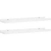 vidaXL Étagères à rebord pour cadre photo 2 pcs Blanc 60x9x3 cm MDF