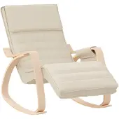 vidaXL Chaise à bascule Crème Tissu