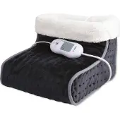 Alpina Chauffe-pieds électrique - - Lavable - 3 niveaux de chaleur - Gris foncé