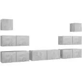 vidaXL Ensemble d'armoires TV 7 pièces gris béton Bois composite