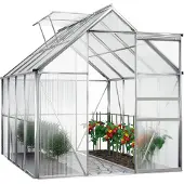 Gardebruk Serre de jardin en aluminium 250x190x195cm avec 2 lucarnes
