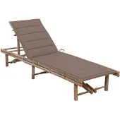 vidaXL Bain de soleil de jardin avec support en bambou