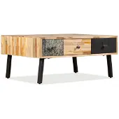vidaXL Table basse en teck massif recyclé 90x65x40 cm
