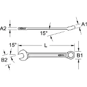 Ks Tools CHROMEplus clé mixte coudée 7 mm - 518.0607