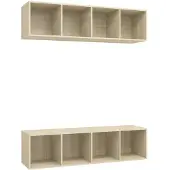 vidaXL Armoires murales TV 2 pcs. chêne Sonoma bois composite