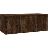 vidaXL Armoire TV chêne fumé 80x34x30 cm Bois composite