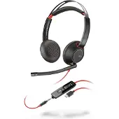 HP Poly POLY Blackwire 5220 Casque Avec fil Arceau Appels/Musique USB Type-C Noir, Rouge