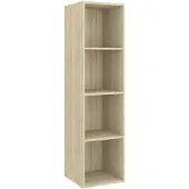 vidaXL Armoire TV murale chêne Sonoma 37x37x142,5 cm Matériau dérivé du bois