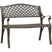vidaXL Banc de jardin 102 cm fonte d'aluminium bronze