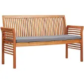 vidaXL Banc de jardin 3 places avec coussins 150 cm bois massif acacia