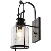 LINDBY Applique Murale , Rozalie, dimmable, Noir, Couloir, Métal, Vintage / rétro