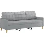 vidaXL Canapé à 3 places Gris clair 180 cm Tissu