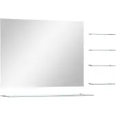 vidaXL Miroir mural avec 5 étagères Argenté 80 x 60 cm