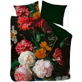 Snoozing Roses - Flanelle - Housse de Couette - 200x200/220 cm + 2 Taies d'oreiller 60x70 cm - Multicolore