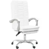 vidaXL Fauteuil inclinable de bureau Blanc Similicuir