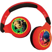 Miraculous Casque Miraculous pour enfants, 2 en 1 Bluetooth et connexion filaire, pliable, volume limité