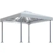 vidaXL Pavillon avec guirlande lumineuse LED 300x300 cm blanc crème aluminium