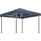 vidaXL Pavillon avec guirlande lumineuse LED 300x300 cm Anthracite Aluminium
