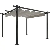 vidaXL Pavillon avec toit extensible 3x3 m Crème