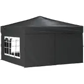 vidaXL Tente de réception pliante avec parois latérales anthracite 3x3 m