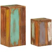 vidaXL Supports pour plantes 2 pcs bois de récupération massif