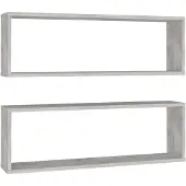 vidaXL Étagères cube murales 2 pcs gris béton bois d'ingénierie
