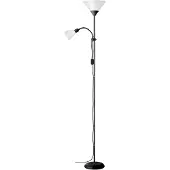 Brilliant Lèche-plafond Spari avec bras de lecture | lampadaire fonctionnel | noir/blanc | 1x E27 max. 60 W & 1x E14 max. 25 W | IP20