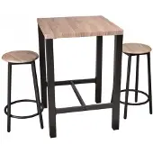 Urban Living - Table de bar haute avec 2 tabourets ronds