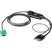 Aten CV190 - Câble clavier / vidéo / souris (KVM) - SPHD 15 broches (M) pour USB, DisplayPort (M) - 1.8 m - vis moletées