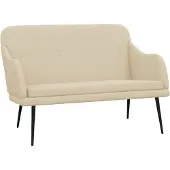 vidaXL Banc Crème 110x76x80 cm Tissu