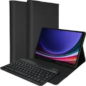 Accezz Étui de tablette portefeuille Bluetooth Clavier pour Samsung Galaxy Tab S9 11.0 pouces - AZERTY / FR - Noir