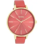 Oozoo Montre orange cuir Timepieces Femmes Montre à quartz analogique UOC11255